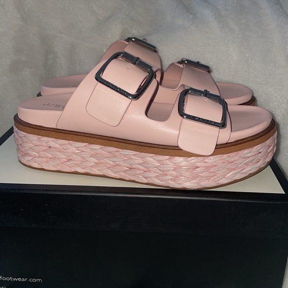 NWT J/SLIDES BONNIE Light Pink Leather Sandal - Picture 8 of 15